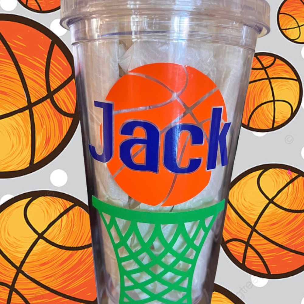 ONE Custom personalized tumbler, basketball, custom tumbler, custom gift